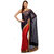 Navy Blue  Rust Faux Chiffon  Tissue Half Half Saree