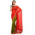 Red  Olive Faux Georgette Half  Half Saree