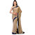 Fawn Faux Crepe Saree with Self Print