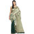 Fawn And Dark Green Bengal Cotton Half And Half Baha Saree
