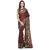 Traditional Maroon Cotton Saree With Striped Border