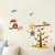 Wall Dreams Kids Room Animation Birds, Mushroom, Owl With Umbrella Cartoon Animation Wall Stickers  (60cmX90cm)