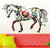 Wall Dreams Horse Mural Floral Art Wall Stickers (60cmX90cm)