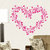 Wall Dreams Heart Symbol In Floral Vine Style Pink Wall Stickers (60cmX90cm)
