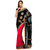 Black  Magenta Faux Chiffon Saree