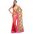 Beige  Orange  Red Tissue  Faux Georgette Half  Half Saree