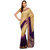 Beige  Violet Faux Crepe Shaded Saree