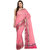 Peach Banarasi Cotton Saree With Zari Work