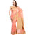 Peach Banarasi Moonga Cotton Saree With Resham Weave