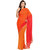 Red And Orange Printed Faux Georgette Saree