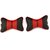 Able Sporty Neckrest Neck Cushion Neck Pillow Black and Red For HYUNDAI EON Set of 2 Pcs