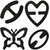 RAZA CREATIONS Black Oval, H Shape, Heart, Butterfly Bra Strap Clips (Pack of 4)