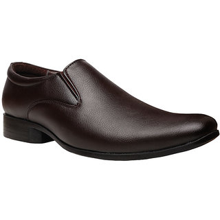 Bata MenS Alfred Brown Formal Slip On Shoes
