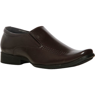 Bata MenS Leo Brown Formal Slip On Shoes