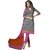 Khushali Presents Chanderi Dress Material (Grey,Pink)