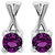 Mahi with CZ Purple Elegant Cross Rhodium Plated Earring for Women ER1194140RPur