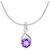 Mahi With Cz Violet Drop Paisley Rhodium Plated Pendant For Women Ps1194138 