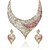 Zaveri Pearls Multicolor Non-Precious Metal Choker Necklace With Drop Earrring Set For Women