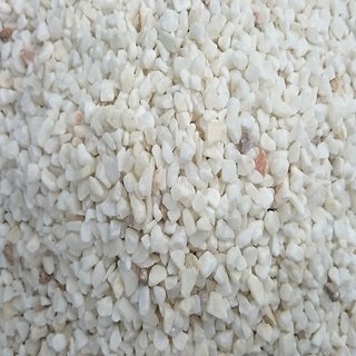 Aquarium decoration gravel stone white color pebbles fish tank purpose 1 Kg me