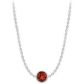 Garnet By The Yard Necklace In 14K White Gold 2 Ct
