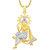 Amaal Krishna God Pendant With Chain For Men,Women Gold Plated In American Diamond Cz Jewellery  GP0344