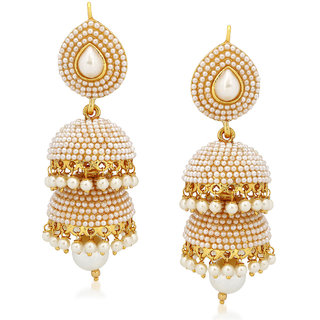 Meenaz Kundan Pearl Jhumka Earrings Traditional Ethnic Gold Meenaz Kundan Pearl Jhumka Earrings Traditional Ethnic Gold Plated Earings J142