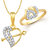 Meenaz Pendant Set Gold Plated Cz With American Diamond For Girls - Com17410