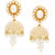 Amaal Kundan Pearl Jhumka Earrings For Women Girls in Traditional Ethnic Gold Plated Earings  J0131