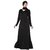 Triveni Attractive Black Colored Stone Worked Lycra Brasso Readymade Burka