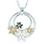 Spargz Cluster Of Flower Design Pendant Set Studded With Silver Finish