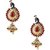Kriaa Blue And Red color Crystal studed Smart Peacock Alloy Jhumki Earrings- 1304816
