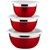 Shubh shop 3pcs bowl red lid
