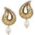 Biyu Antique Designe Gold Plated Cz Pearl Earring Set
