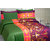 DIVINE CASA Cotton Satin King Size Bed sheet with 2 Pillow Cover Multicolor 145 TC