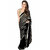 Glory sarees Black Georgette Self Design Saree With Blouse