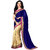 Glory sarees Blue Satin Self Design Saree With Blouse