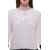 Ruhaans White Rayon Round Neck Long Sleeve Solid Top