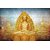 Walls and Murals Golden Lotus Buddha with Golden Pagodas Canvas Print  No Frame (16 x 24 Inch)