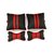 Able Sporty Kit Seat Cushion Neckrest Pillow Black and Red For SKODA OCTAVIA NEW Set of 4 Pcs