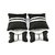 Able Sporty Kit Seat Cushion Neckrest Pillow Black and Silver For TATA INDIGO XL Set of 4 Pcs