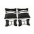 Able Sporty Kit Seat Cushion Neckrest Pillow Black and Silver For FORCE MOTORS FORCE ONE Set of 4 Pcs