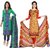 Riaan Trendz Combo of 2 Printed Crepe Salwar Suit Dress Material UnStitched