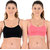 ChileeLife Sports Bra Combo (Black, Pink, Pack of 2)