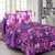 Welhouse Cotton Floral Purple Double Bedsheet with 2 Contrast Pillow Covers(TC-129)