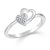 Classic Sweet  Heart Plain Rhodium Plated Ring for Women Size 16 CJ1004FRR16