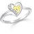 Classic Innocent Love Ring  Gold  Rhodium Plated Ring for Women Size14 CJ1033FRRG14