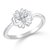 Classic Flower Heart (CZ) Rhodium  Plated Ring for Women Size 15  CJ1002FRR15