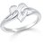 Classic Line Hearted Plain Rhodium Plated Ring for Women Size 10 CJ1014FRR10