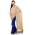 Beige  Navy Blue Faux Georgette Saree