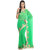 Parrot Green Faux Chiffon Saree With Exquisite Work